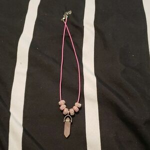 Pink Crystal Pendant Necklace